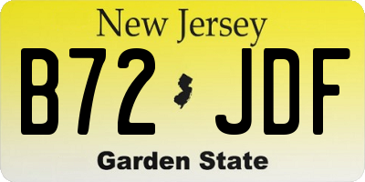 NJ license plate B72JDF