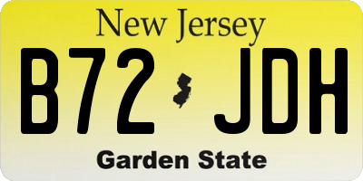 NJ license plate B72JDH