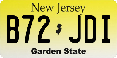 NJ license plate B72JDI