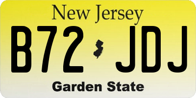 NJ license plate B72JDJ