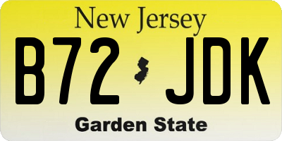 NJ license plate B72JDK