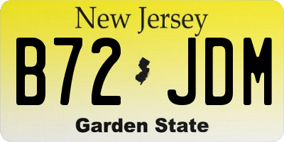 NJ license plate B72JDM