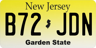NJ license plate B72JDN
