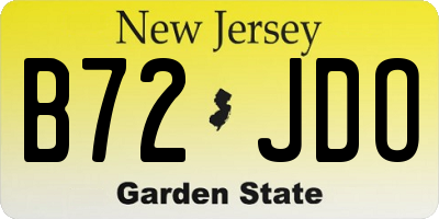 NJ license plate B72JDO