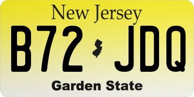 NJ license plate B72JDQ