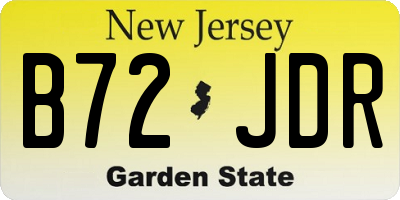 NJ license plate B72JDR