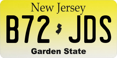 NJ license plate B72JDS