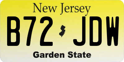 NJ license plate B72JDW