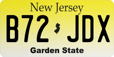NJ license plate B72JDX