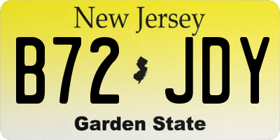 NJ license plate B72JDY