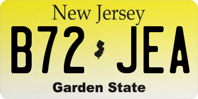 NJ license plate B72JEA