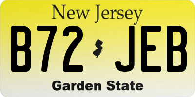 NJ license plate B72JEB
