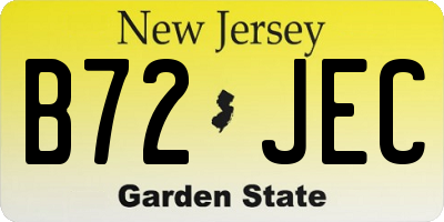 NJ license plate B72JEC