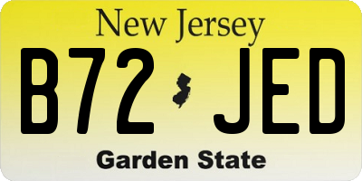 NJ license plate B72JED