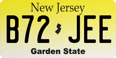 NJ license plate B72JEE