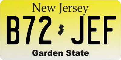 NJ license plate B72JEF