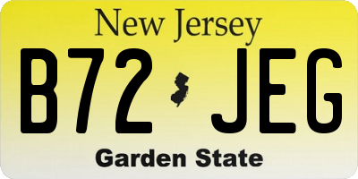 NJ license plate B72JEG