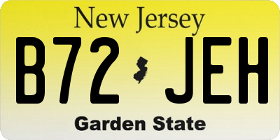 NJ license plate B72JEH