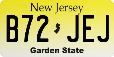 NJ license plate B72JEJ