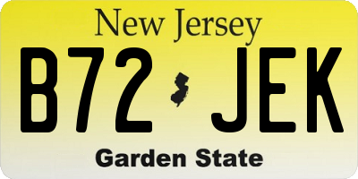 NJ license plate B72JEK