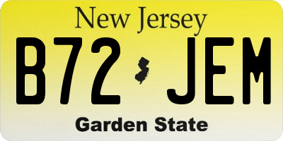 NJ license plate B72JEM