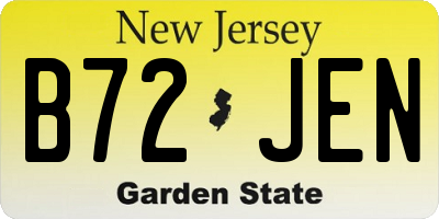 NJ license plate B72JEN
