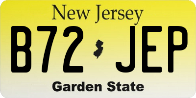 NJ license plate B72JEP