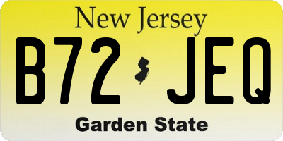 NJ license plate B72JEQ