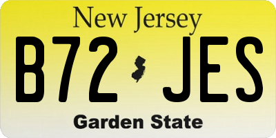 NJ license plate B72JES