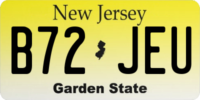 NJ license plate B72JEU