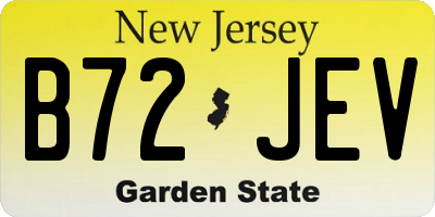 NJ license plate B72JEV