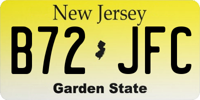 NJ license plate B72JFC