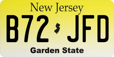 NJ license plate B72JFD