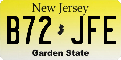 NJ license plate B72JFE