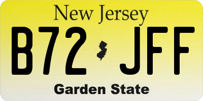NJ license plate B72JFF