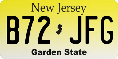 NJ license plate B72JFG