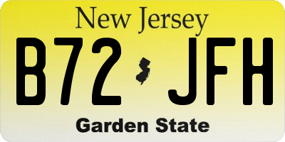 NJ license plate B72JFH