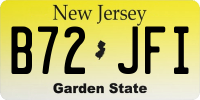 NJ license plate B72JFI