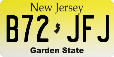 NJ license plate B72JFJ