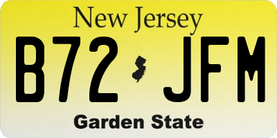 NJ license plate B72JFM