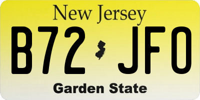 NJ license plate B72JFO