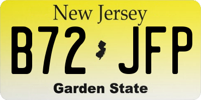 NJ license plate B72JFP