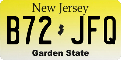 NJ license plate B72JFQ