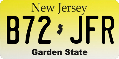 NJ license plate B72JFR