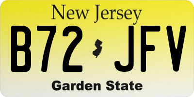 NJ license plate B72JFV