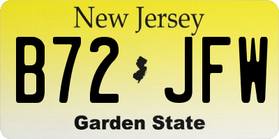 NJ license plate B72JFW