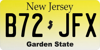NJ license plate B72JFX