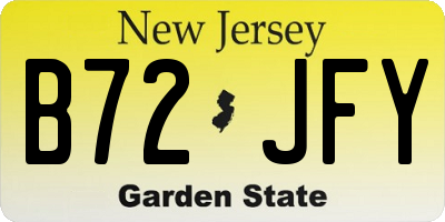 NJ license plate B72JFY