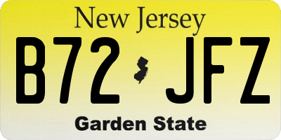 NJ license plate B72JFZ