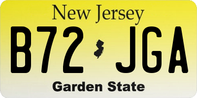 NJ license plate B72JGA